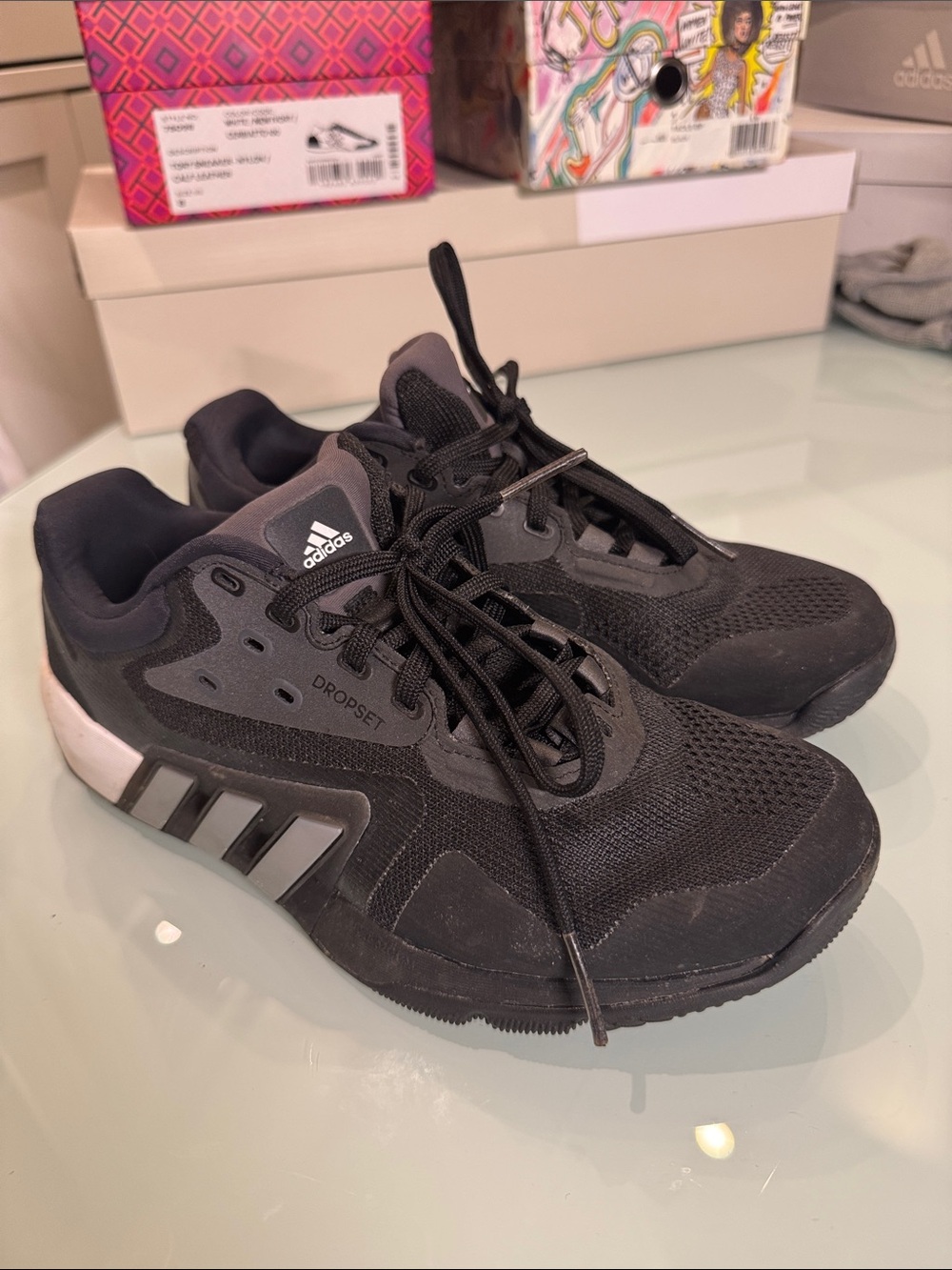 adidas Black and Gray Dropset Women's Athletic Shoes